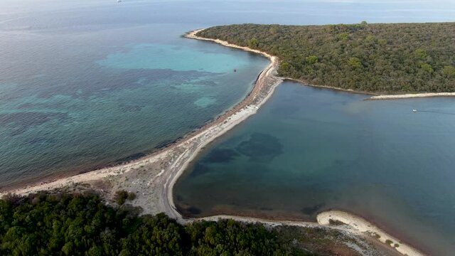 Croatia Landscape of Natural Bridge on Dugi Otok Island in the Adriatic Sea - Aerial Drone View