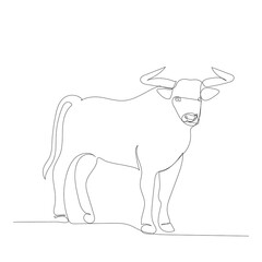  one line drawing bull, sketch