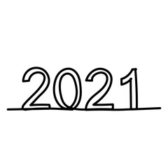 isolated, one line drawing 2021, sketch