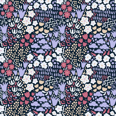 Naklejka premium Seamless floral pattern