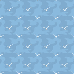 Seamless seagulls pattern