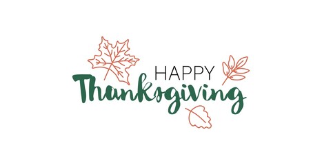 Hand drawn Thanksgiving lettering typography poster. Celebration text Happy Thanksgiving day on textured background for postcard, icon, logo or badge. Vector vintage style calligraphy EPS10