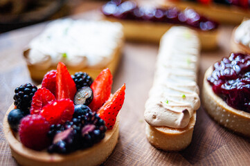 Set of sweets at the wedding banquet reception
