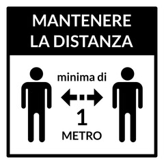 Mantenere La Distanza Minima Di 1 Metro (