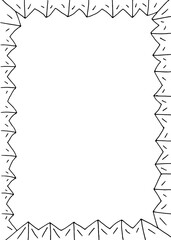 Hand-drawn black and white frame in doodle power.