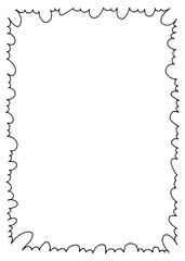 Hand-drawn black and white frame in doodle power.