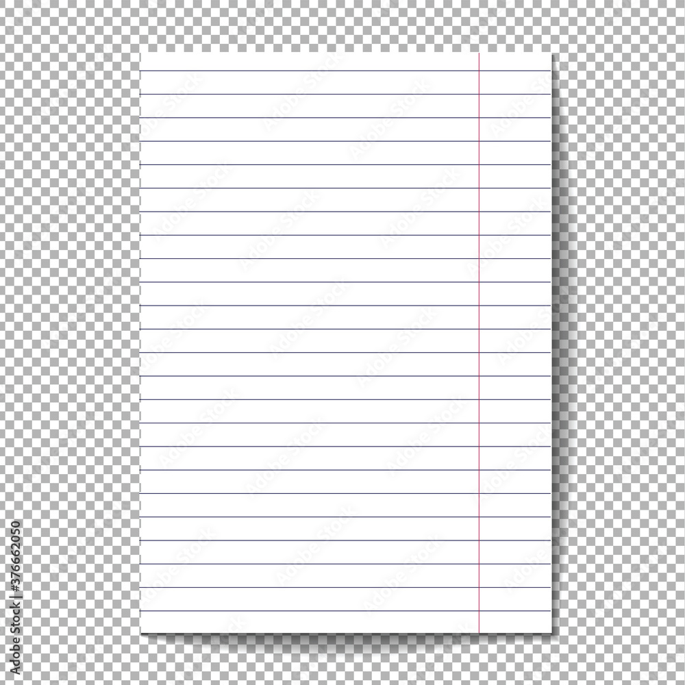 Poster relistic white sheet of paper in a line on a transparent background. isolated vector object. eps 10