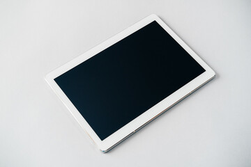 Digital tablet isolated on gray background stock photo
