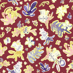Abstract art pattern. Matisse background for textiles, fabrics, Souvenirs, packaging, greeting cards and other designs.