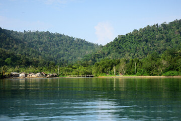 beach and hill in indonesia