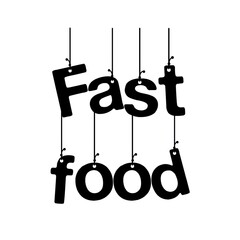 Obraz na płótnie Canvas Text Fast food on a white background. Lettering illustration