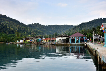 Fototapeta na wymiar fishing village in lampung