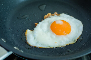fried egg in a frying pan