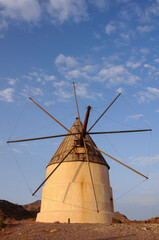 Windmill near San Jose. Cabo de Gata, Almeria, Spain