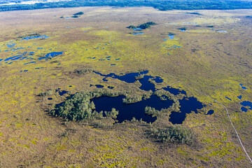 Aerial view of Dunika Bog Trail in summer