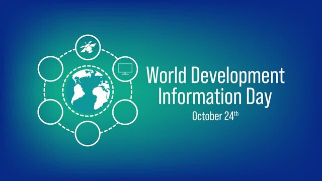 Video animation on the theme of World Development information day observed each year on October 24th across the globe. 4k motion graphics.