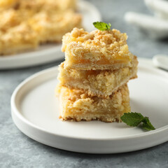 Homemade lemon bars with streusel