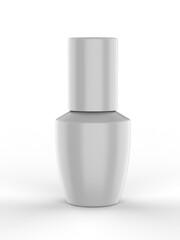 Blank nail polish bottle for mockup design and branding presentation, 3d render illustration.