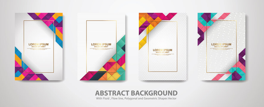 Set of cover design template with modern diagonal texture ornament backgrounds