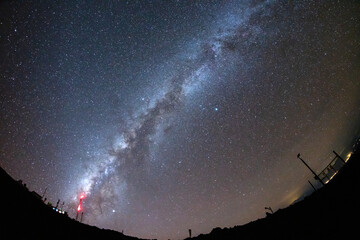 Big Island, Hawaii/USA - September. 29 2019, Aurora at Mauna Loa Observatory
