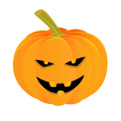 Halloween pumpkin with scary eyes and smile.