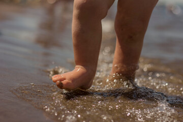 walking on the beach