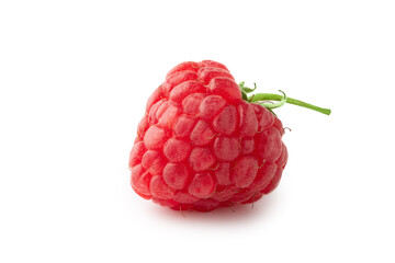 Ripe raspberry fruits isolated on white background. Clipping path