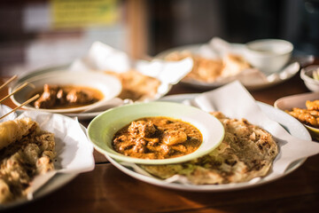 
Muslim breakfast set in a Muslim restaurant in Narathiwat, Thailand