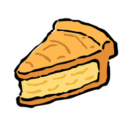 Illustration of Apple pie slice: Illustration like hand drawn illustration with ink and brush