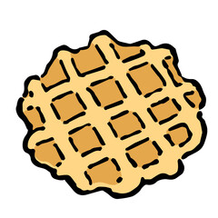 Illustration of Waffle: Illustration like hand drawn illustration with ink and brush