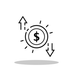 Profit and loss icon in trendy flat style. Finance symbol for your web site design, logo, app, UI Vector EPS 10. - 