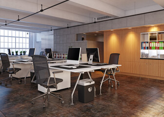 contemporary loft office