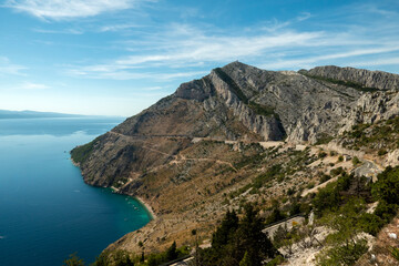 Fototapeta na wymiar Beggining of Riviera Makarska in Dalmatia, Croatia.