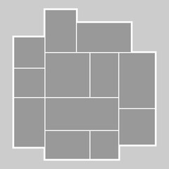 Vector collage for photos. Picture frame. Vector blank for scrapbook don't forget notes.