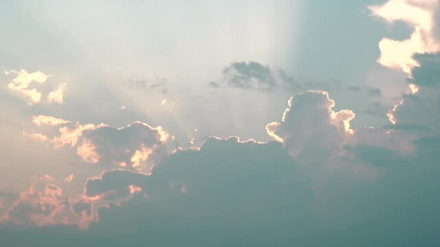 Beautiful Silverlining Of The Clouds At Dusk In  Tokyo, Japan. - static shot