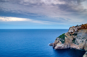 Beautiful in the top of a cliff at sunset.