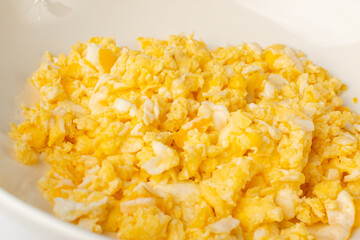 Macro Photo Scrambled Eggs, Omelet, Omelette, Omlet