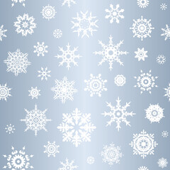 Snowflake seamless winter pattern. Vector colorful illustration