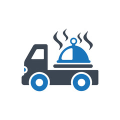 Food delivery van icon ( vector illustration )