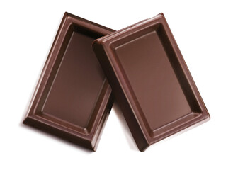Chocolate isolated on white, cleaned and retouched photo./Path