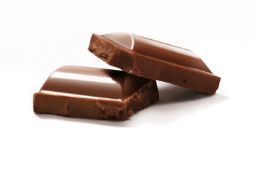 Chocolate isolated on white, cleaned and retouched photo.
