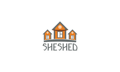 she shed logo; 3 home real estate business