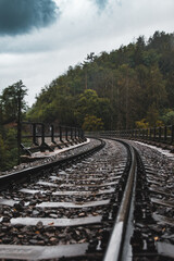 Fototapeta na wymiar Train bridge in Czech Republic