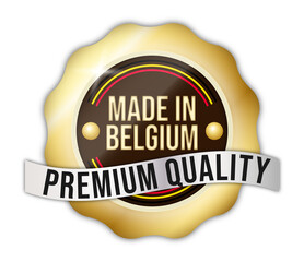 "Made in Belgium" badge, for goods, web, products.
