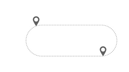 dashed line trace and plane route isolated on white.