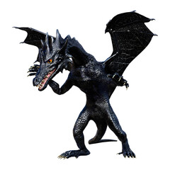3D Rendering Fairy Tale Dragon on White
