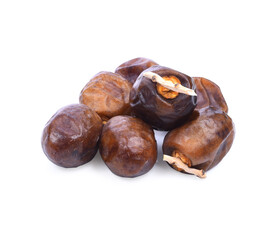 Date fruits isolated on white background.