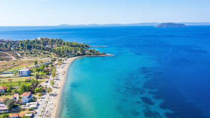 Beautiful Summer Scene in the Greece. Sithonia, Neos Marmaras.