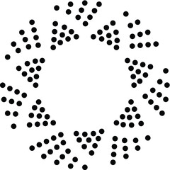 Halftone dots in circle form. round logo . vector dotted frame . design element