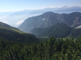 Fototapeta na wymiar Looking over the European Alps near Bad Tölz, Germany